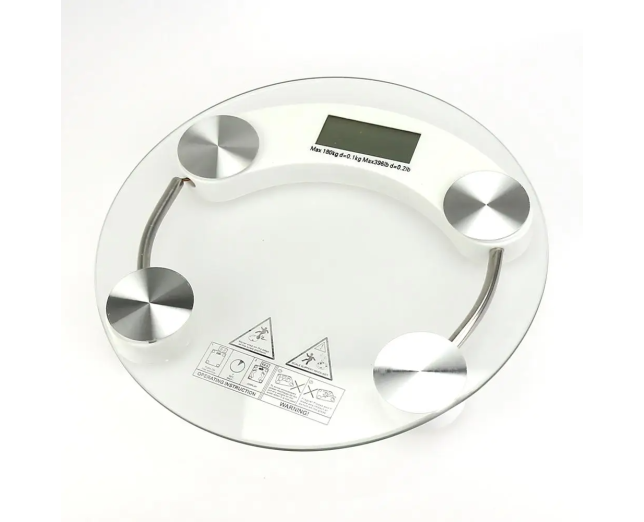 ROUND TRANSPARENT BATHROOM SCALE